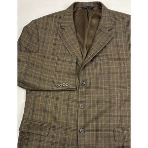 Samuelsohn SB Como 100% Wool Flannel Tweed  Windowpane Plaid Green 48R Canada